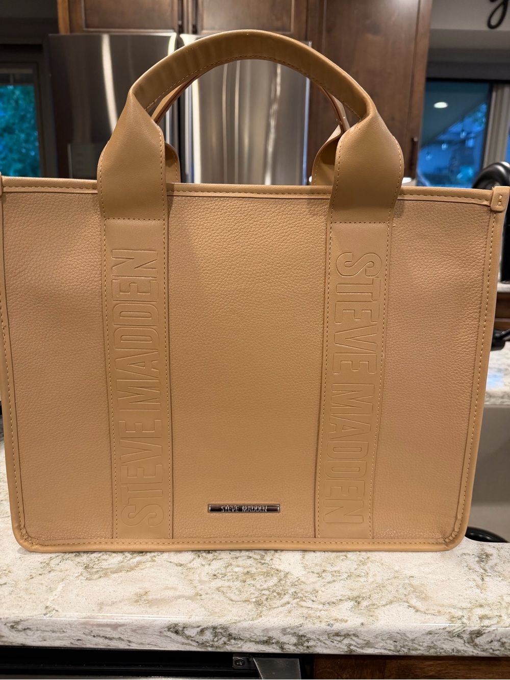 Steve Madden Beige Leather tote bag